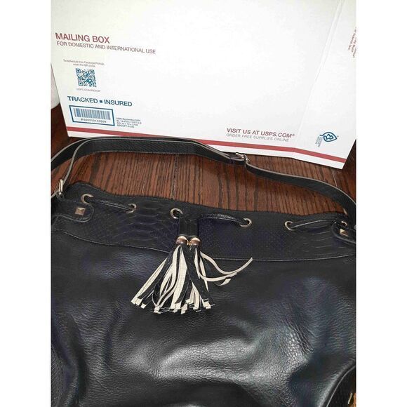 Apt 9 Kohls Black Hobo Purse Handbag Bag Satchel Adjustable Shoulder Strap - Picture 2 of 10